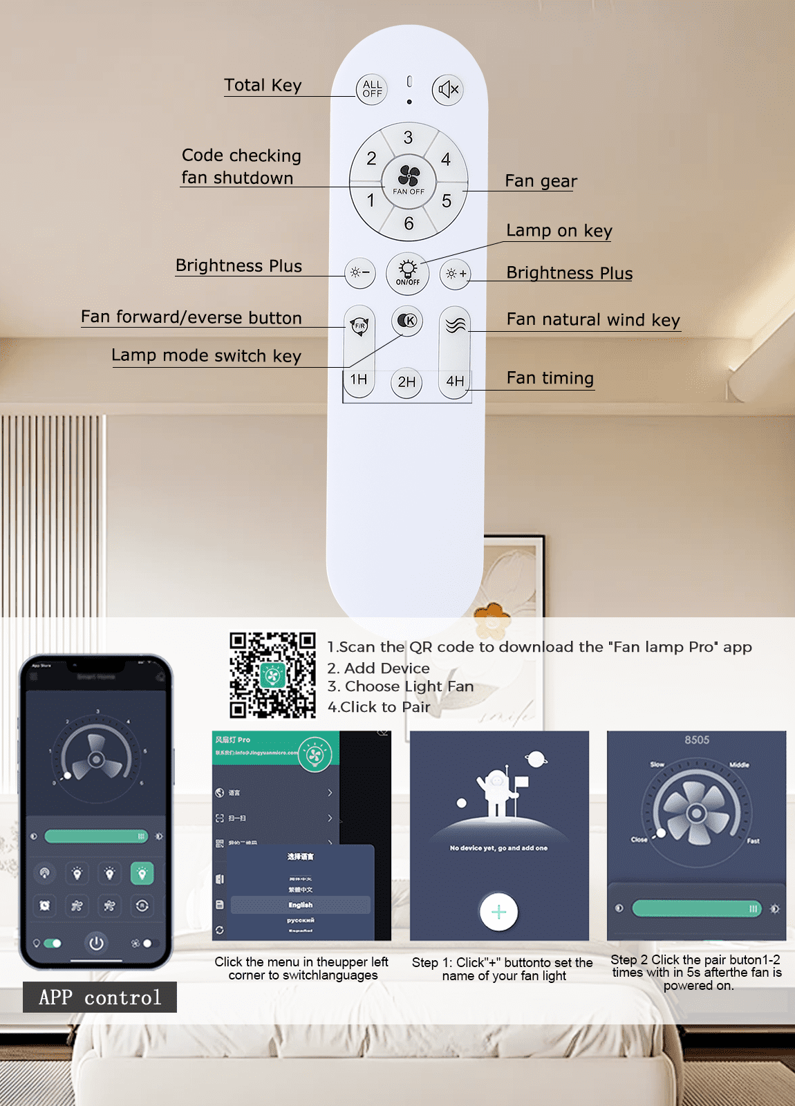 52Inch Ceiling Fan with Lights and Remotes, Modern Low Profile Flush Mount Ceiling Fans,DC Reversible Motor, 3CCT Dimmable,Noiseless,Dual Finish, Black 6 Speeds Ceiling Fan for Indoor/Outdoor