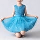 thumbnail image 5 of Vestido de cuello redondo sin mangas para niñas, falda de gasa de poliéster para actuación de princesas y danza de flores., 5 of 8