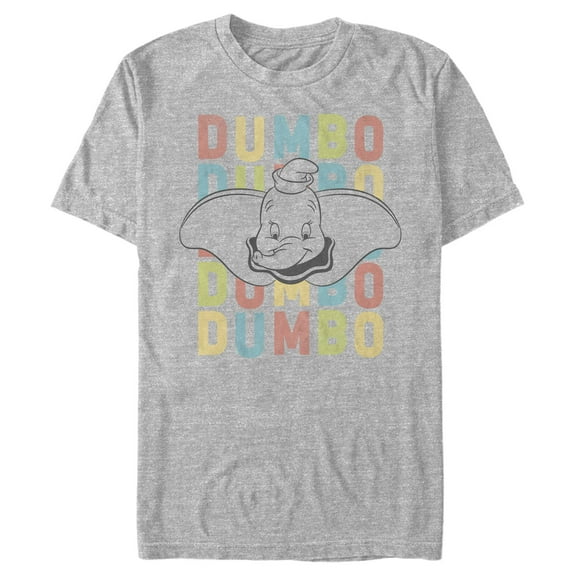Men's Dumbo Colorful Name Stack Graphic Tee Athletic Heather Large