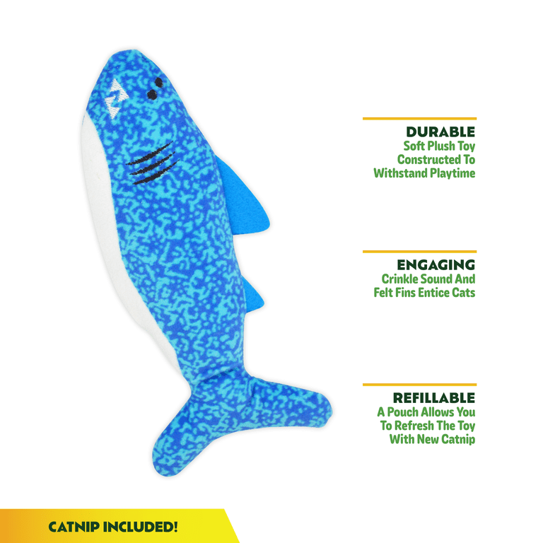 Kitty Ka-Zoom Shark Kicker Refillable Catnip Cat Toy photo 2
