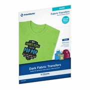 Printworks Color Fabric Transfer Paper, 12 Sheets, Iron on, Printable, Inkjet Compatible, 8.5 x 11