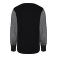 thumbnail image 4 of Zorckvet Tops for Women Valentine's Day Mesh Sequined V Neck Love Heart Long Sleeved Splicing Together Tops Black XL, 4 of 6
