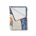 thumbnail image 2 of Lantern Soft Flannel Fleece Throw Blanket, Old Stlye Celebration Theme in Art Style Oriental Culture Print, Cozy Plush for Indoor and Outdoor Use, 50" x 70", Orange White and Blue, by Ambesonne, 2 of 6