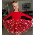 thumbnail image 2 of Aideaone Girls Dresses Long Sleeve Tutu Dress Fluffy Tulle Fall Winter Dresses Red 4-8 Years, 2 of 6