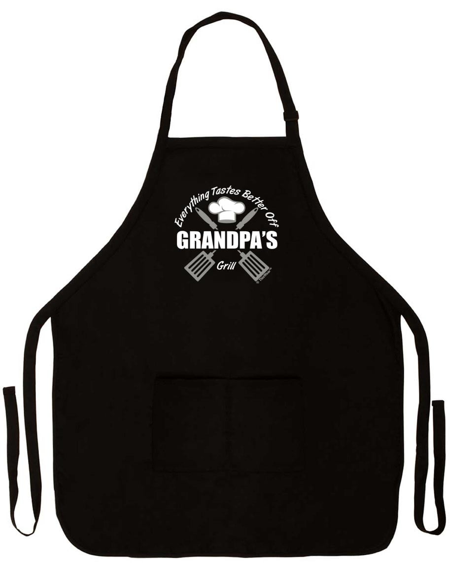 Download Grill Gifts For Grandpa Everything Tastes Better Off Grandpas Grill Apron Two Pocket Apron Black Walmart Com Walmart Com