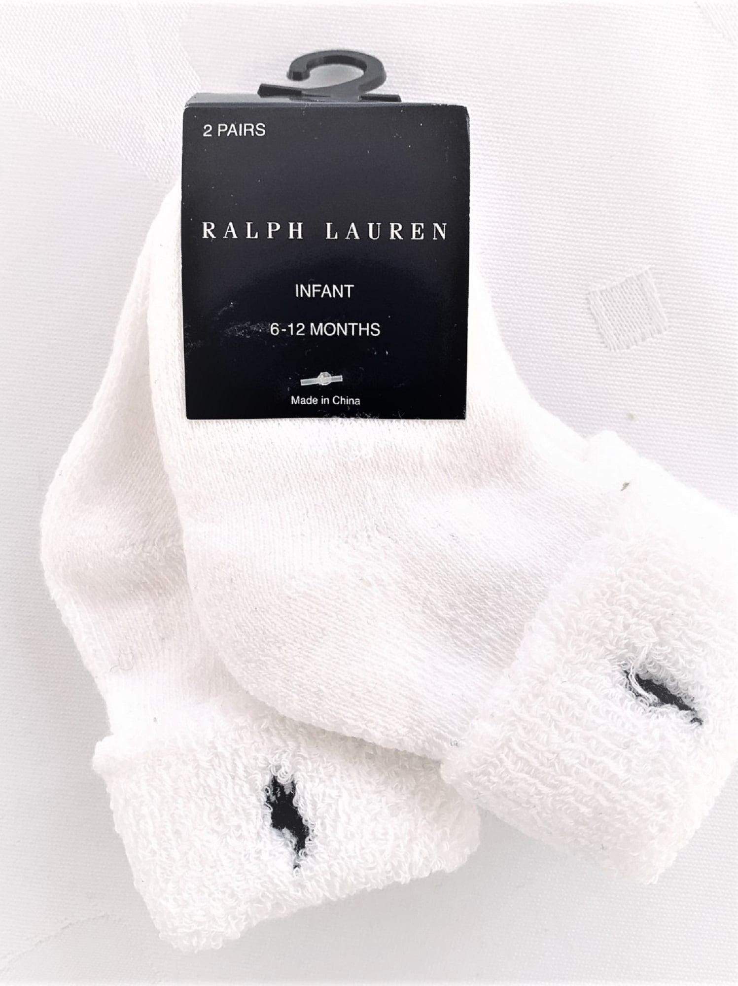 Ralph Lauren Infant Girls' 2 Pairs/Pack Socks, Size 612 Months, White