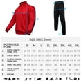 thumbnail image 4 of Mens Athletic 2 Piece Tracksuit Sets Casual Jogging Suits Full Zip Sports Set Stand-up collar Sweatsuit fo Men Red L, 4 of 5