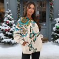 thumbnail image 3 of HELLHERO Butterfly Mandala Print Women Sweater Long Sleeve, Fall Fashion Crewneck Pullover Tops Oversized Sweatshirt Size M, 3 of 7