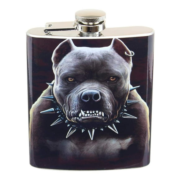 Frasco Just Funky Growling Pitbull, 200 ml, auténtico metal y cerámica