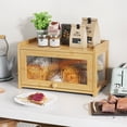thumbnail image 4 of BAMBANG Bamboo Bread Box for Kitchen Counter, Wooden Bread Storage Container with 4 Sides Transparency, Breadbox Bread Bin Holder for Homemade Bread, Natural, 4 of 6