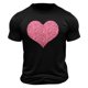 thumbnail image 4 of Tops para hombre, blusas y camisas de cuello redondo y manga corta para hombre. Camiseta/camisa informal de cuello redondo y manga corta con estampado de corazones para hombre. Tops de poliéster para, 4 of 4
