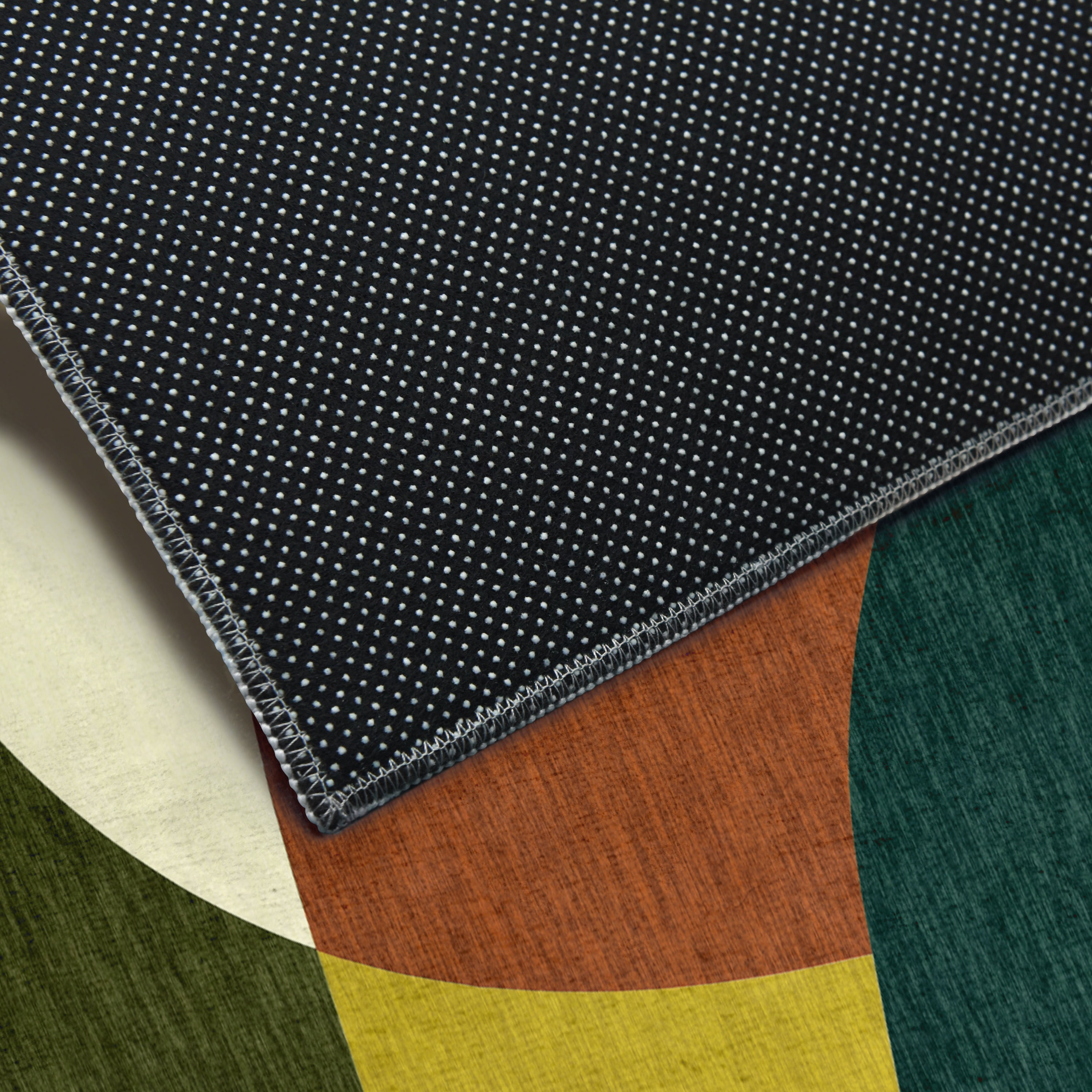 Melding forms I Washable Geometric Art Area Rug size 5'x8', Power-loomed, Heavenly Softness with Non-Slipping Backing