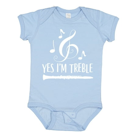 

Inktastic Funny Clarinet Gift Yes I m Treble Gift Baby Boy or Baby Girl Bodysuit