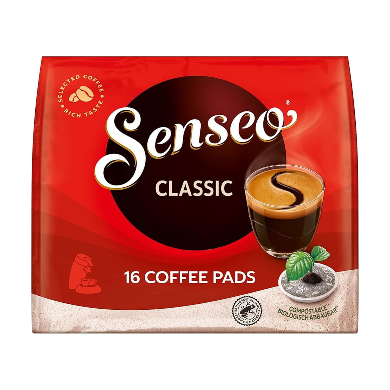 Senseo Single Serve Medium Roast Compostable Coffee Pods for Hot, Iced & Cold Brew, 16ct X 10 Bags