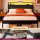 thumbnail image 4 of Base Cama Kingsize Cabecera Repisas Luz Led Usb C Contactos, 4 of 10