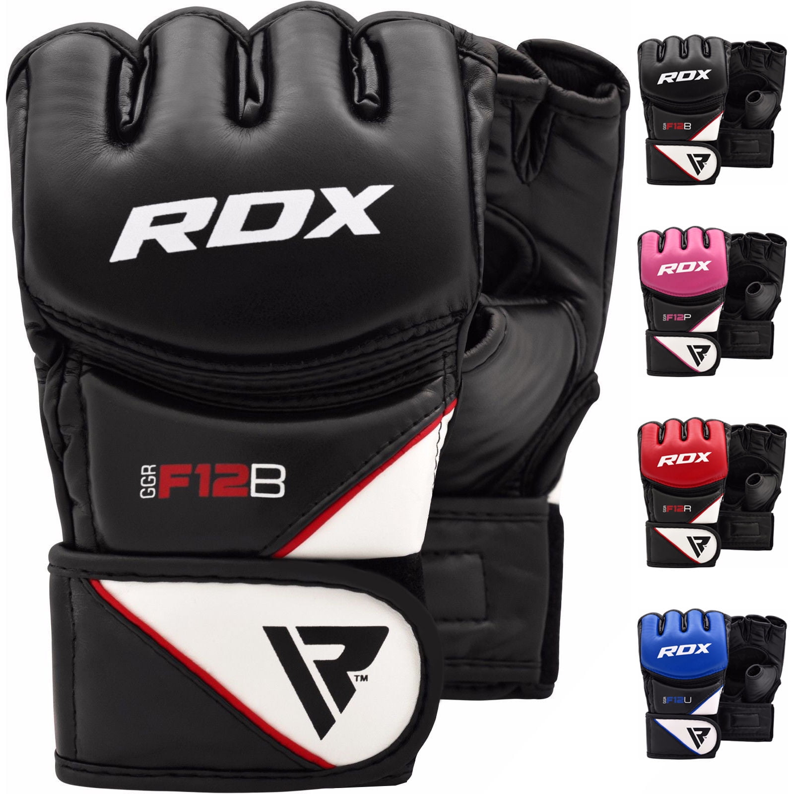 RDX Grappling F12 MMA Gloves UFC Training Leather Punching Bag Mitts Multi Color by De Caprio