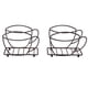 thumbnail image 3 of 2 servilleteros de hierro con forma de taza de café, dispensador de pañuelos independiente, servilletero de mesa para mesa de comedor, restaurante, bronce, 3 of 14