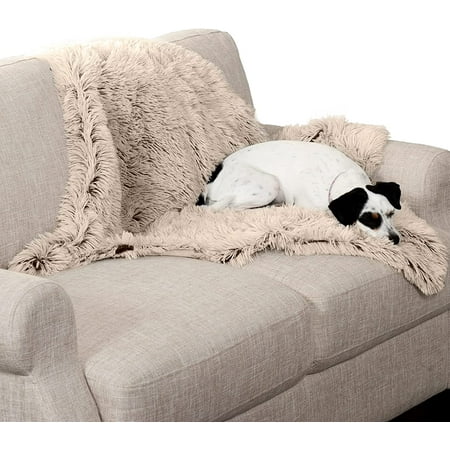 UPC: 0842229126709 | FurHaven Pet Products Long Faux Fur & Velvet Water-Repellent Pet Blanket for Dogs & Cats – Taupe Medium