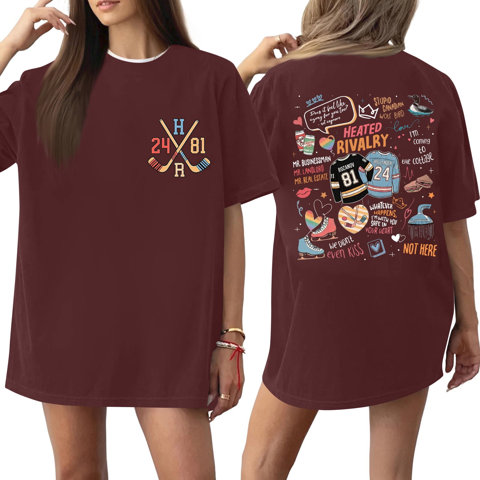 T-shirt Heated Rivalry Vintage - Manches Courtes Imprimé Hollander 24 Rozanov 81, Coton Tendance Homme Femme XS-3XL