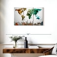thumbnail image 3 of Elephant Stock Abstract World Map Wall Art - Horizontal Multi Panel Canvas - Living Room Wall Decor - Map Multi Panel - Brown And Green Decor - 33" x 20", 3 of 8