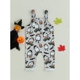 thumbnail image 2 of Infant Baby Boy Girl Halloween Clothes Pumpkin Ghost Suspender Pants Sleeveless Tie Overalls Jumpsuit One Piece Outfits, 2 of 8