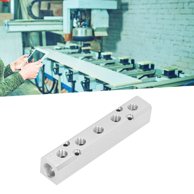 Manifold Splitter Aluminum Block,Air Distribution,Connector,High Pressure Resistance,Practical,Easy to Install, No Air Leakage, Air Tightness,Pneumatic Manifold Air