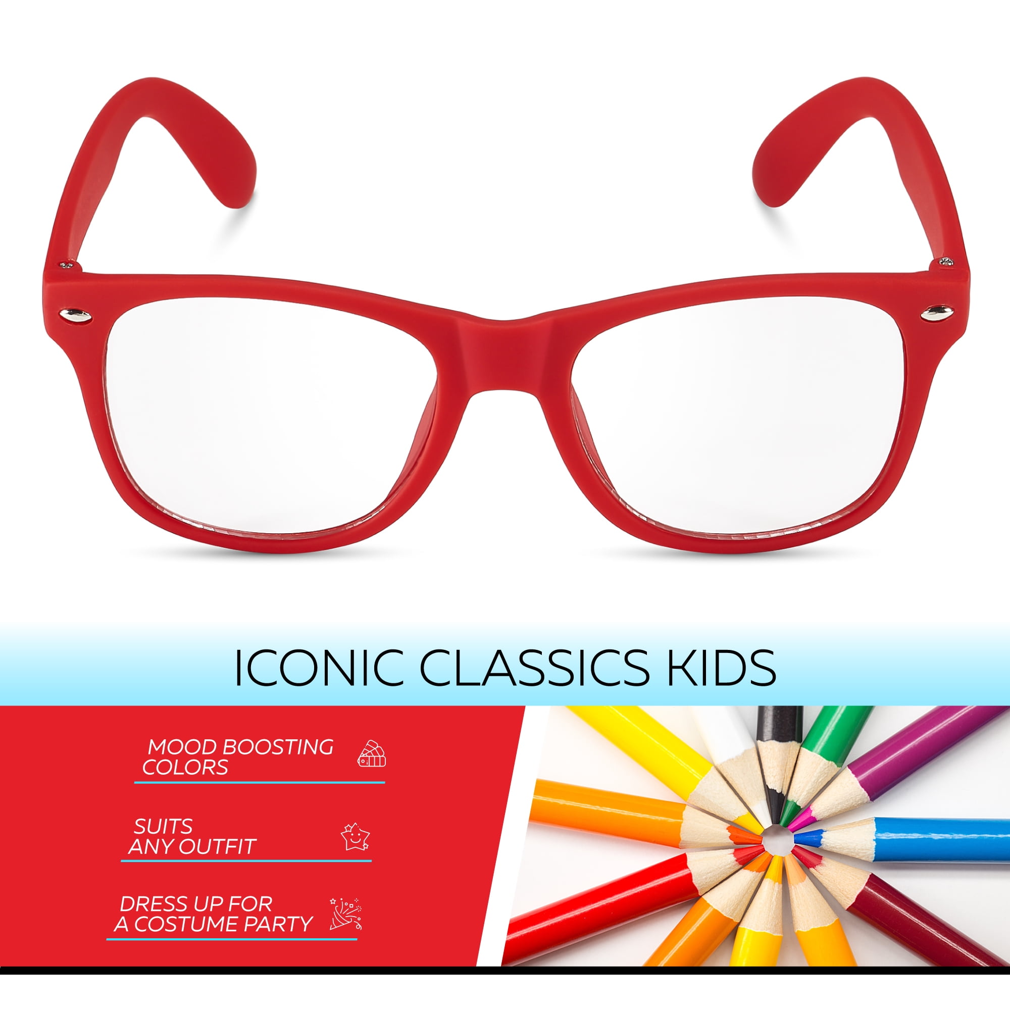 Non Prescription Glasses Kids Nerd Oval Professor Children Costume