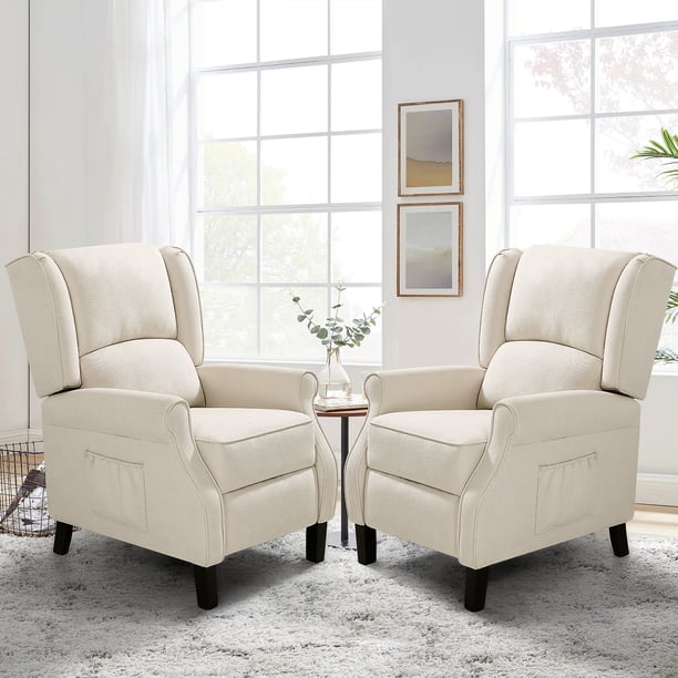 BALICHUN Wingback Recliner Chairs Set of 2 with Massage and Heated,Push