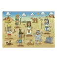 thumbnail image 1 of Cartoon Cutting Board, Historical Egypt Characters with Pyramids Cleopatra King Mummy Design Image, Decorative Tempered Glass Cutting and Serving Board, Large Size, Multicolor, by Ambesonne, 1 of 1