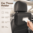 thumbnail image 5 of Noaman Car Tissue Holder for Backseat, Rectangular PU Leather Tissue Box Organizer for Cars, SUVs & Trucks, Black, 5 of 8