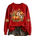 thumbnail image 3 of IDOCLOTHES Halloween Sweatshirt Women Floral Pumpkin Printed Long Sleeve Sweaters for Women Clothes Womens Fall Fashion Clothing Dressy Casual Women's Tops Red, XXL, 3 of 4