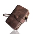 thumbnail image 5 of MINKUROW Women's Small Bifold PU Leather RFID Wristlet Wallet with ID Window Coin Holder, Brown, 5 of 6