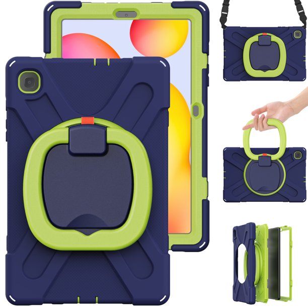 Estuche de tableta de servicio pesado para Tab S6 Lite 10.4 '' 2020/2022, estuche a prueba de choque con soporte de mango giratorio y correa para el hombro Ikkle Tab S6 Lite 10.4 2020/2022