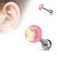 thumbnail image 6 of Tragus Opal Glitter Dome Top 316L Surgical Steel Catilage barbells 1pc 16g, 6 of 6