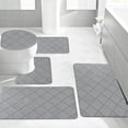 thumbnail image 4 of JilgTeok Bathroom Rugs Sets 5 Piece with Lid Cover Bathroom Shower Rugs with U-Shaped Contour Toilet Mat Absorbent Microfiber Plush Bath Mats Non Slip Bath Rugs Machine Washable Bathroom Floor Mats, 4 of 7