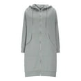 thumbnail image 5 of Arlun Women's Full Zipper Hoodies Loose Comfy Long Sweatshirts Casual Long Sleeve Solid Color Fall Winter Hooded Jackets Coat with Pockets GY2 XL, 5 of 5