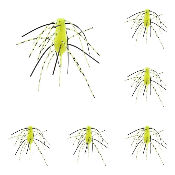 6 Pcs TPE Soft Dice Fishing Lures with Multiple Tentacles, Handmade Slow Sink Bass Fishing Baits for Drop Shot, Finesse, Wacky Rig, Freshwater Saltwater