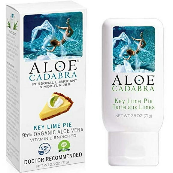 Best Sex Flavored Water Based Personal Lubricant for Him, Her, Lime Flavored Lube Sugar Free 2.5 oz by Aloe Cadabra