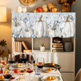 thumbnail image 7 of Thanksgiving Valances for Windows, 42 x 18in, Blue Leaf Berry Pumpkin Autumn Flower Rod Pocket Kitchen Valance Curtain Light Filtering Window Treatments for Living Room Bedroom, 1 Panel, 7 of 7
