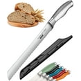 thumbnail image 1 of Orblue Serrated Bread Knife with 10-inch Upgraded Stainless Steel Razor Sharp Wavy Edge Width - Bread Cutter Ideal for Slicing Homemade Bagels and Cake, 1 of 7
