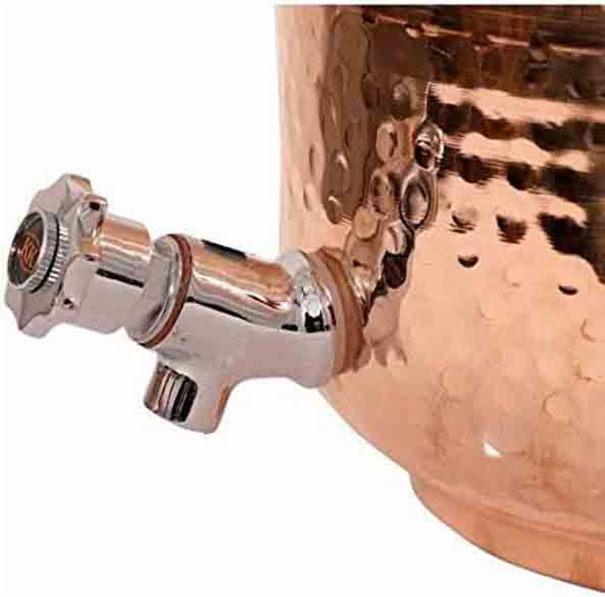Handmade 100% Pure Copper Hammered Dispenser Water Pitcher, Container, Pot 4 Liter with 2 Glass 1 Bottle