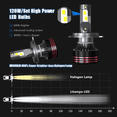 thumbnail image 5 of Round 7" H6024 Glass Headlamp Housing H4 Hi/Lo LED Headlight Bulbs Bright White, 5 of 14