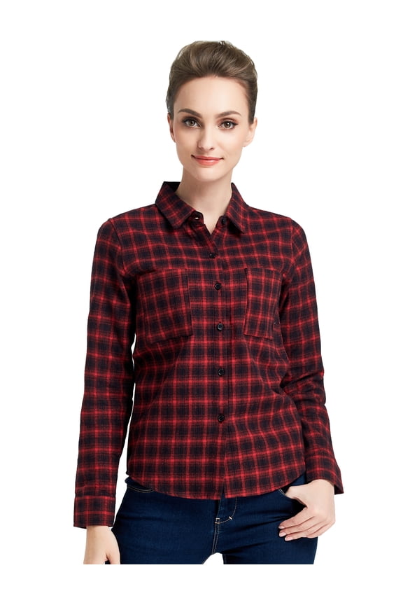 Flannel Shirts for Women Casual Long Sleeve Button Down Plaid Shirts