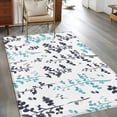 thumbnail image 2 of Area Rug for Living Room, Aqua Grey Botanical Non-Slip Indoor Large Carpet for Bedroom/Dining Room, Watercolor Spring Floral Summer Leaf Washable Low-Profile Rectangle Floor Runner Rugs - 4 x 6 Ft, 2 of 8