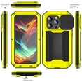 thumbnail image 2 of Allytech Rugged Case for iPhone 15 Pro with Screen Protector & Camera Lens Sliding Cover, Anti-Drop Dustproof Hidden Kickstand Heavy Duty Triple-Layer Protection Shell, Yellow, 2 of 7