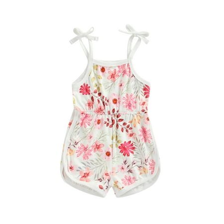 

Bagilaanoe Baby Girl Jumpsuit Floral Print Sleeveless Romper Romper Overalls 6M 9M 12M1 8M 24M 3T Infants Short Pants Summer Outfits