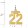thumbnail image 5 of 14K Yellow Gold Small Satin Number 22 Charm Made In United States lss22, 5 of 6
