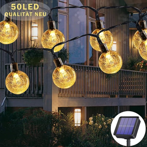 Guirnaldas de luces solares YONGSHENG 50 LED 7 m 8 modos impermeables para exteriores