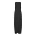 thumbnail image 4 of Summer Outfits for Women New Women'S Large Pocket Solid Color Dress Round Neck Sleeveless Dress Black S-Xxl, 4 of 4