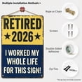 thumbnail image 3 of Retired 2026 Sign, Funny Retirement Gift for Men Women, 11x8.3 Inch Metal Wall Decor, Aluminum Office Retirement Party Decoration, Humorous Keepsake(Blue), 3 of 5